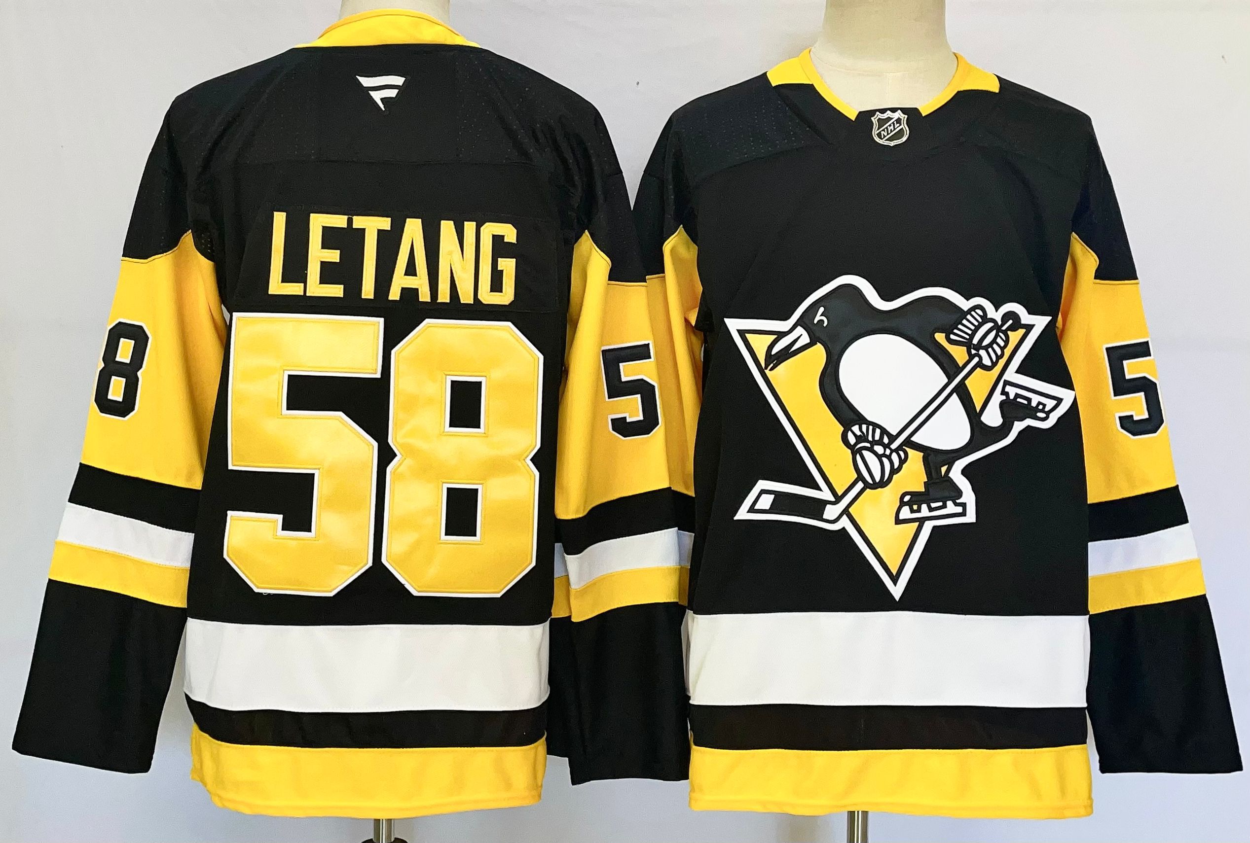 Men Pittsburgh Penguins #58 Letang Black 2025 Home Premier Player NHL Jersey